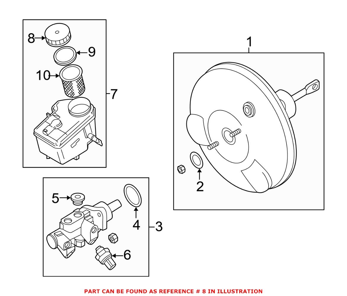 BMW Brake Master Cylinder Cap 34321164039